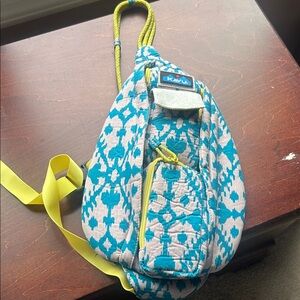 KAVU Blue and Pink Patterned Crossbody Bag